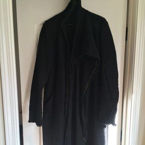 Oversized Draping Knitted Cloak Coat with Frayed